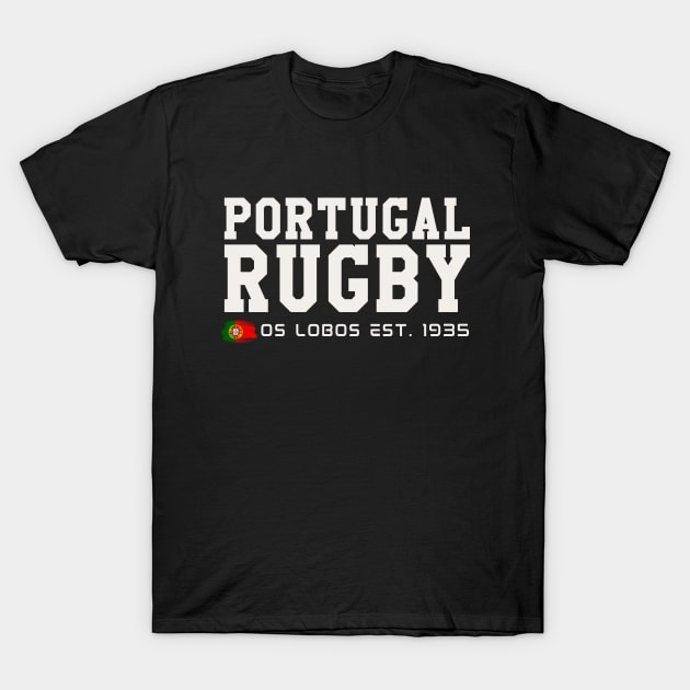 Os Lobos, Portugal Rugby Union T-Shirt by Teessential